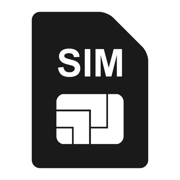 Sim Card Icon Isolated White Background Sim Card Mobile Slot — Stock Vector