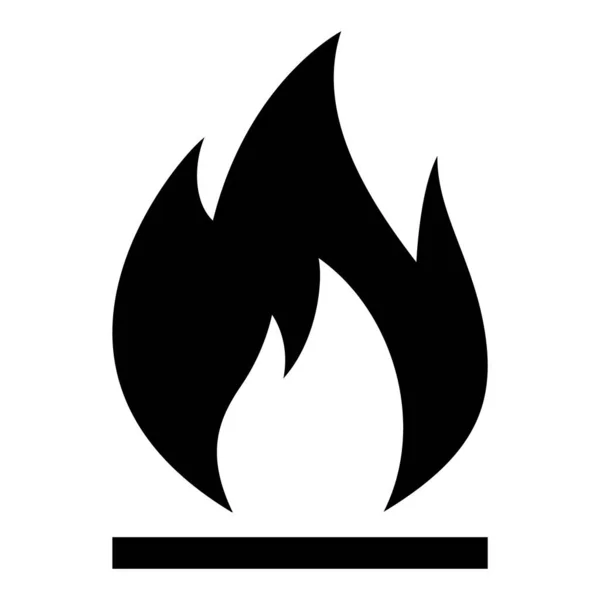 Tűzláng Ikon Tűz Forró Lángok Vektor Jel Elszigetelt Fehér Háttér — Stock Vector