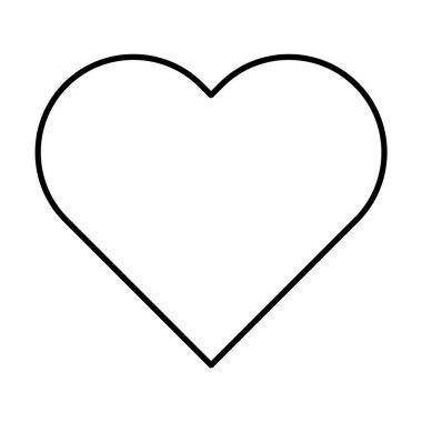 Kalp ikonu, beyaz arka planda izole edilmiş aşk vektör sembolü. Valentine grafik işareti .