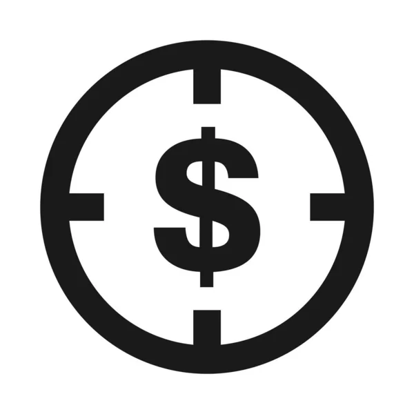 Target Icon Money Symbol Website Etc Web Flat Button Vector — Stock Vector