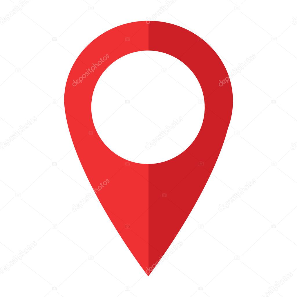 Location icon, map pointer symbol isolated on white background.  Vector web button .