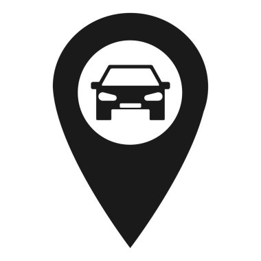 Beyaz arka planda araba simgesi izole edildi. Otomobil sembolü, vektör konsepti. Otomotiv işareti, ağ şekli