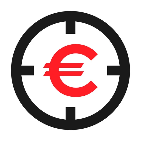 Zielsymbol Mit Geldsymbol Für Website Usw Web Flat Taste Vektorillustration — Stockvektor