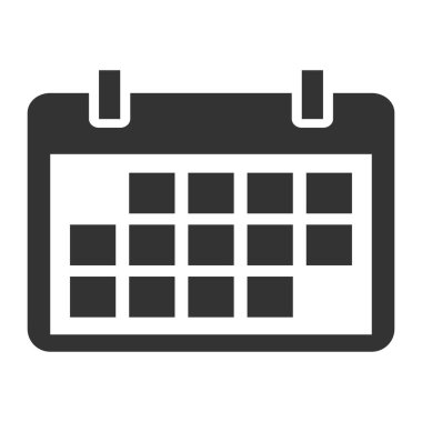 Takvim simgesi, tarih olay simgesi beyaz arkaplanda izole edildi. Vektör ağ düğmesi .