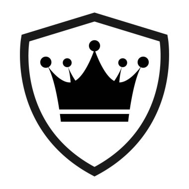 Kalkan koruma simgesi, güvenlik sembolü, savunma logosu, web düğmesi, internet güvenliği  .