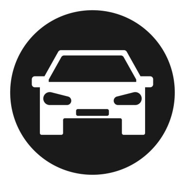 Beyaz arka planda araba simgesi izole edildi. Otomobil sembolü, vektör konsepti. Otomotiv işareti, ağ şekli