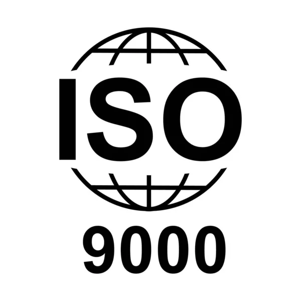 Iso 9000 아이콘입니다 품질의 배경에 — 스톡 벡터