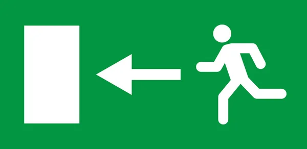 Hombre Corriendo Señal Puerta Salida Icono Del Vector Símbolo Seguridad — Vector de stock