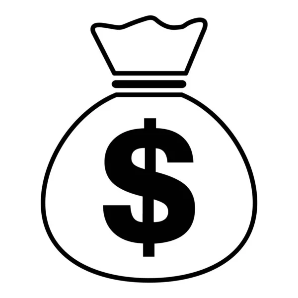Ikona Tašky Peníze Izolované Bílém Pozadí Bankovní Symbol Zisková Grafika — Stockový vektor