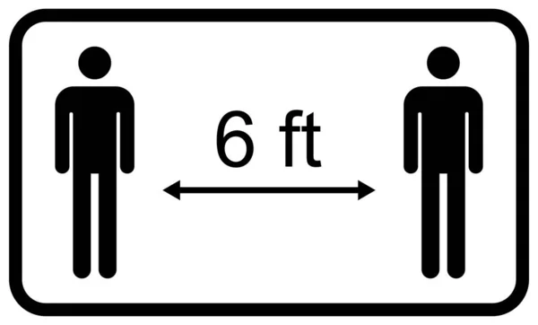 Социальная Дистанцирующая Иконка Вектор Изолирован Белом Фоне Тревога Covid Человеческим — стоковый вектор