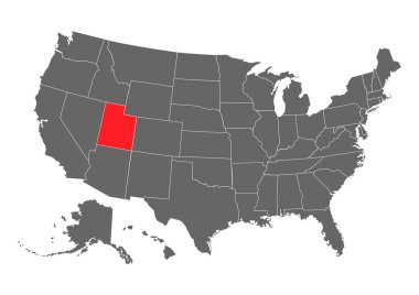 Utah vektör haritası. Çok detaylı bir illüstrasyon. Amerika Birleşik Devletleri ülkesi .