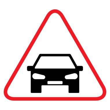 Beyaz arka planda araba simgesi izole edildi. Otomobil sembolü, vektör konsepti. Otomotiv işareti, ağ şekli