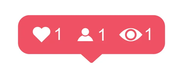 Visualizar Usuário Como Instagram Símbolo Notificação Ícone Popular Botão Para — Vetor de Stock