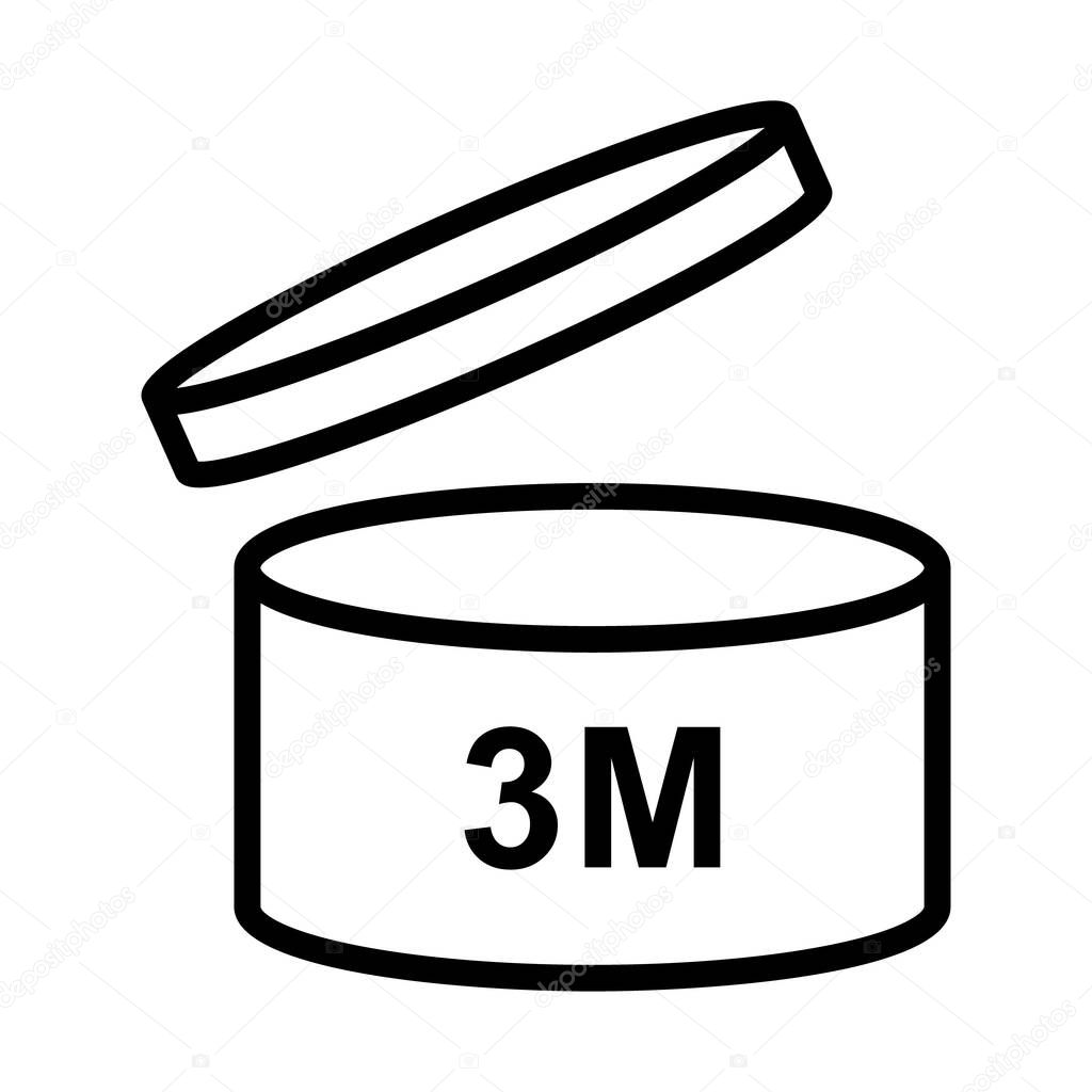 Pao cosmetic icon open month life shelf. Vector illustration isolated on white background .