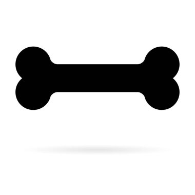 Kemik simgesi beyaz arkaplanda izole edildi. Hayvan köpek sembolü, Vektör illüstrasyon tasarımı .