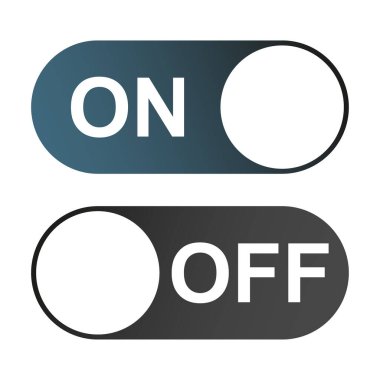 Uygulama için beyaz arkaplanda izole edilmiş açma kapama düğmeleri, ui vs. .