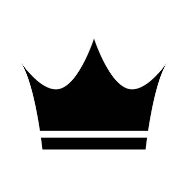 Beyaz arkaplanda Crown düz vektör simgesi izole edildi. Kral resimleme nesnesini imzaladı .