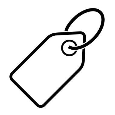 Etiket simgesi beyaz arkaplanda izole edildi. Boş sembol, düz tuş, vektör illüstrasyonu .