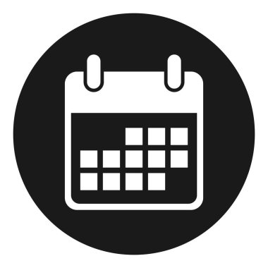 Takvim simgesi, tarih olay simgesi beyaz arkaplanda izole edildi. Vektör ağ düğmesi .