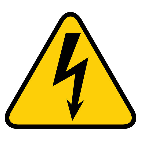 High voltage icon, danger vector symbol isolated on white background, web button .