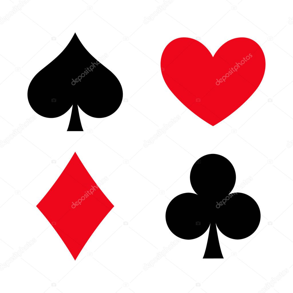 Poker flat icon card suites game and sign symbol logo illustration design .
