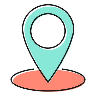 Beyaz arkaplanda izole edilmiş konum simgesi, harita işaretleyici simgesi. Vektör ağ düğmesi .