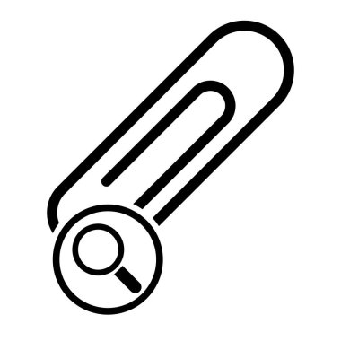 Ataç, büyüteç, siyah renk, beyaz zemin. Okul element vektörü .