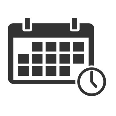 Takvim simgesi, tarih olay simgesi beyaz arkaplanda izole edildi. Vektör ağ düğmesi .