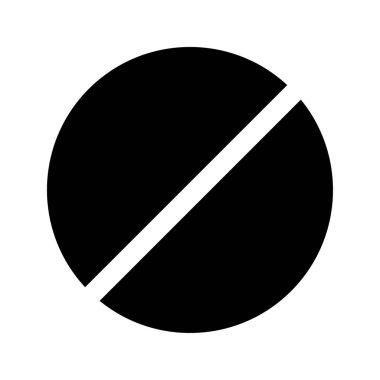 İlaç hapı yassı kapsül ikonu. Beyaz arkaplanda vektör işareti izole edildi. Eczane çizimi .