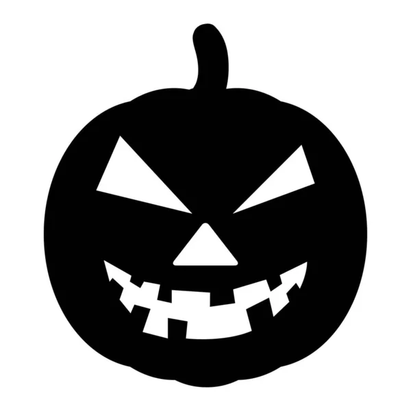 Pumpa Halloween Ikonen Vektor Pumpa Platt Siluett Vit Bakgrund — Stock vektor