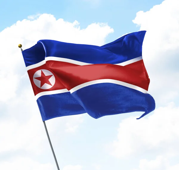 Bandeira da Coreia do Norte — Fotografia de Stock