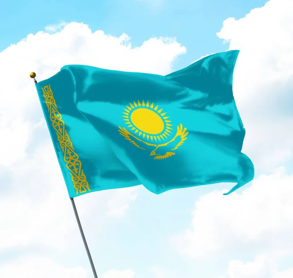 Прапор Казахстану — стокове фото