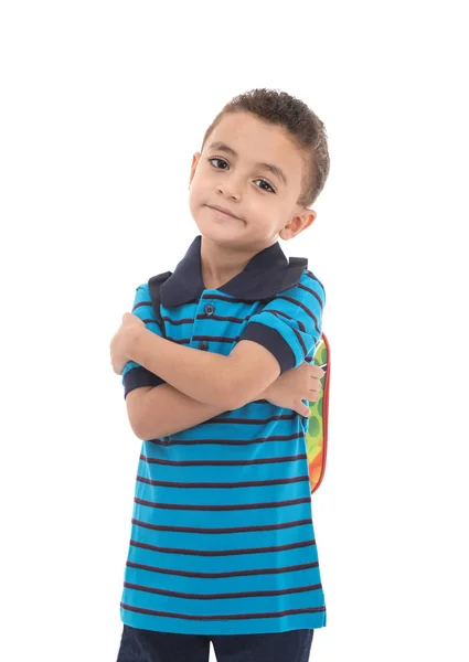 Menino da escola triste — Fotografia de Stock