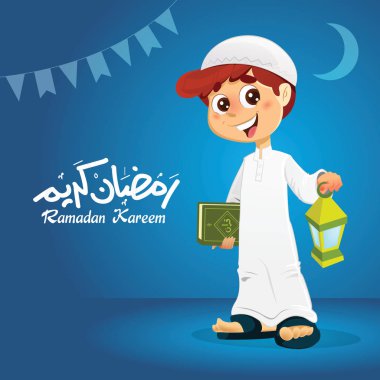 Kur'an-ı Kerim kitap mutlu Müslüman çocuk