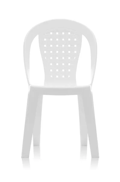 Białe Krzesło z tworzywa sztucznego — Zdjęcie stockowe