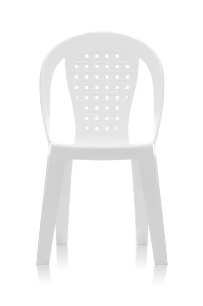 Une chaise en plastique blanc — Photo