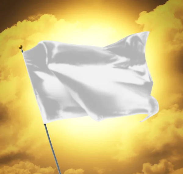 Tyhjä valkoinen lippu — kuvapankkivalokuva