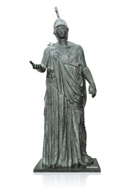 Athena, bilgelik ve bilgi beyaz üzerine Antik tanrıça heykeli