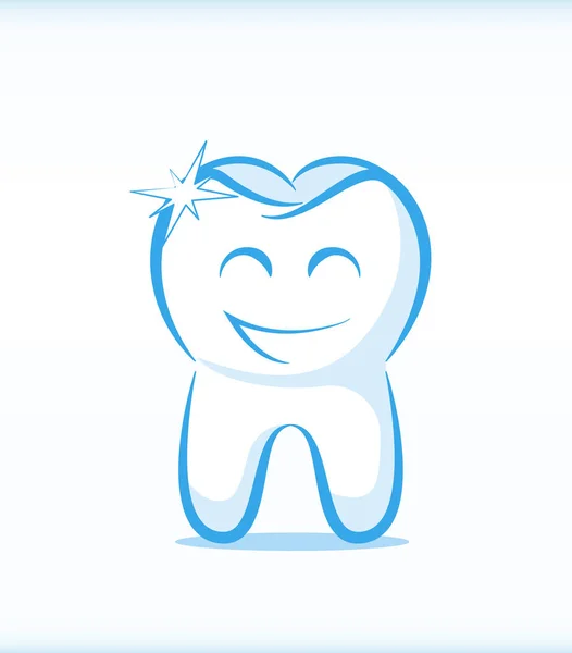 Vector Healthy Tooth Character — Stock Vector