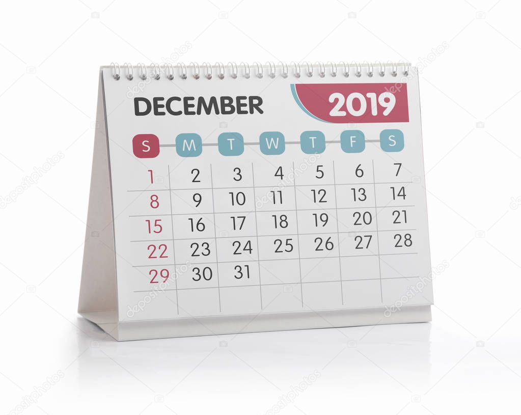 Office Calendar 2019 December