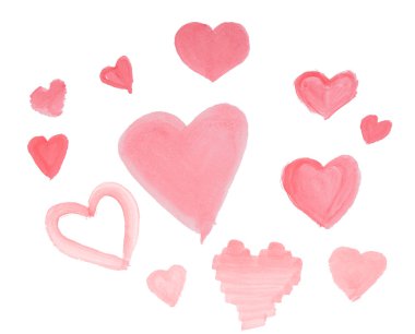 El boyalı suluboya Kalpler