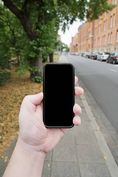 Smombie or smartphone zombie point of view — Stock Photo, Image