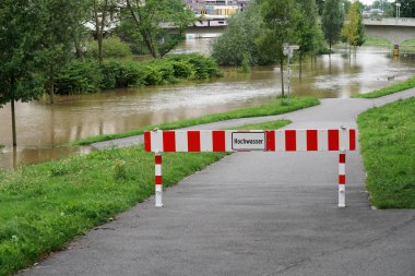 Almanya'nın Hannover kentinde sel Hochwasser - Alman yüksek su için - sel