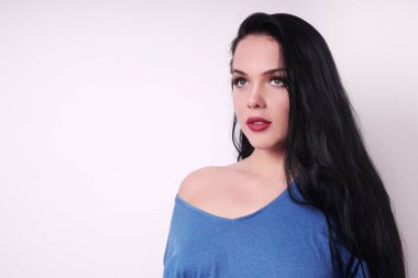 kopya alanı olan güzel kadın