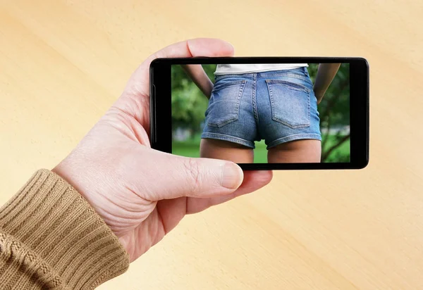 Booty picture sexting concept — Stock Photo, Image