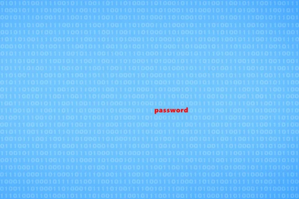 Exposed password amid binary computer code — Stock fotografie