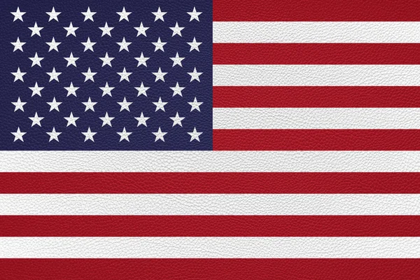 Bandera americana de los Estados Unidos EE.UU. textura de cuero de fondo — Foto de Stock
