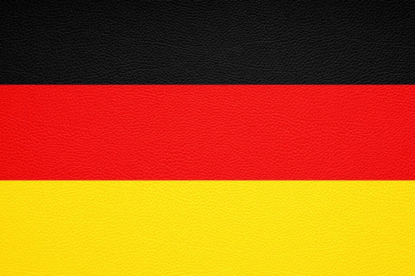 Γερμανική σημαία γερμανικού τυπώματος σε δερμάτινη υφή — Φωτογραφία Αρχείου