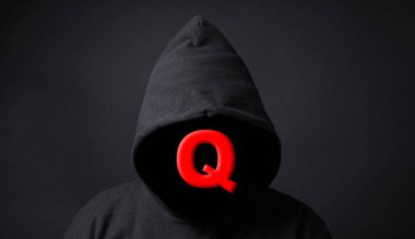 Q or QAnon conspiracy theory clipart