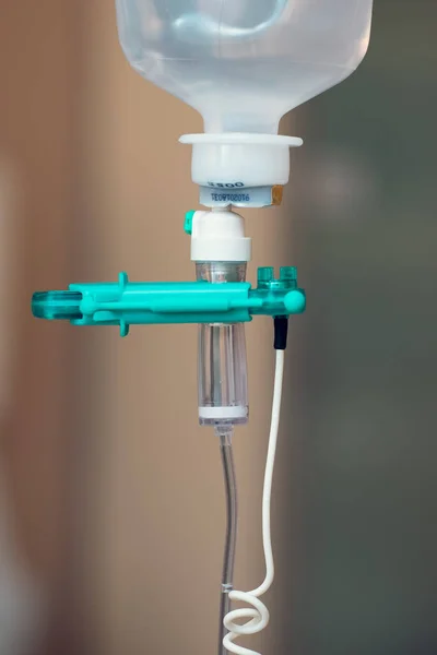 Iv fluid, intravenous with sodium chloride applying to the patient in the hospital.